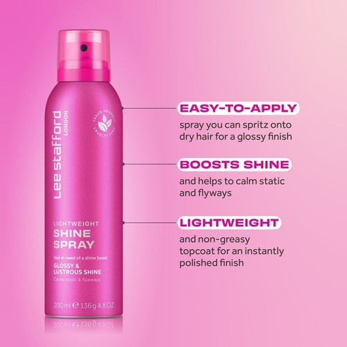 Lee Stafford Shine Spray: Lightweight 200ml Formula NEW! FAST DISPATCH! - Picture 2 of 4