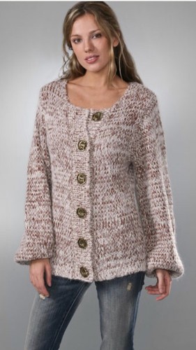Alpaca Merino Knit Cardigan Sweater 