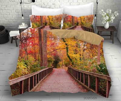 3D Woods Path Landscape Quilt Cover Set Bedding Sets Pillowcases Queen