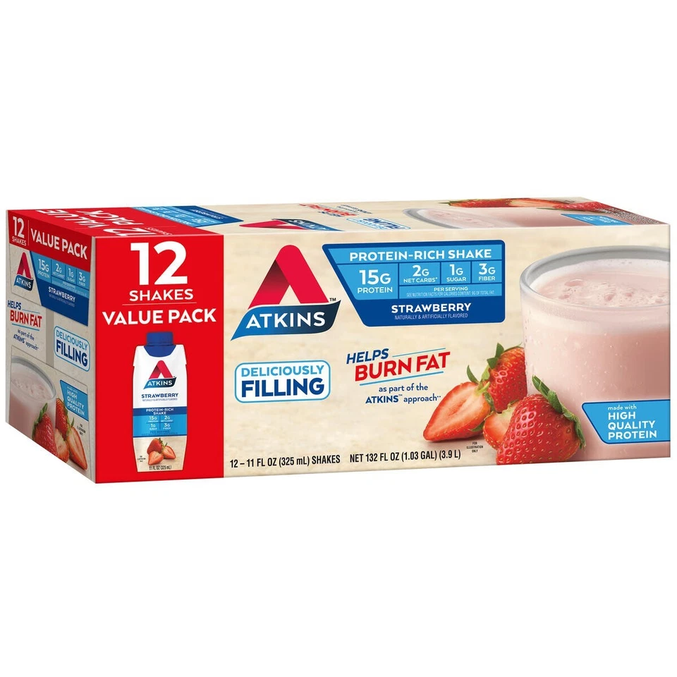 OFERTA PAQUETE DE 2 🔥 Batido de Proteínas Atkins, Fresa, Ceto Friendly, 15g de Proteína Foto 3 de 4