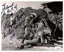 CLAYTON MOORE Autographed Signed THE LONE RANGER 8x10 PHOTO 1978 JSA CERTIFIED