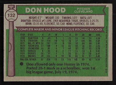 1976 Topps #132 Don Hood Card TCCCX | eBay