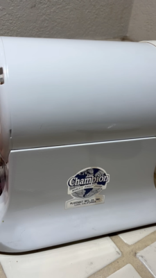 Vintage Champion Juicer Yellow Compete All Attachments Tested