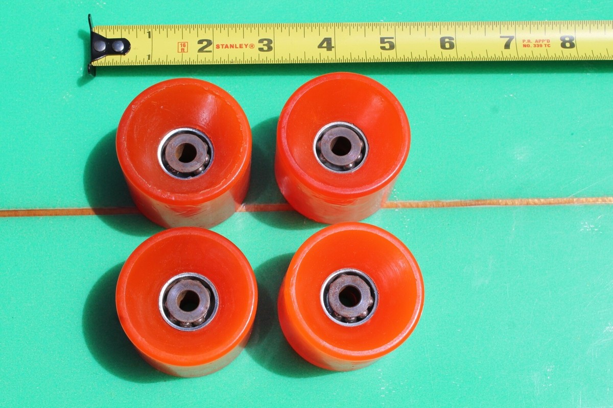 Orange O.G. 70's Vintage Skateboarding NOS WHEELS + Ball Bearings