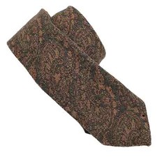 Givenchy Gentlemen Paris Imported Wool Necktie Tan Paisley Vintage