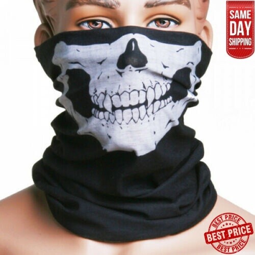 Face Covering Ski Cycling Neck Tube Bandana Scarf Bike BMX Skull Mask Warmer - Picture 8 of 16