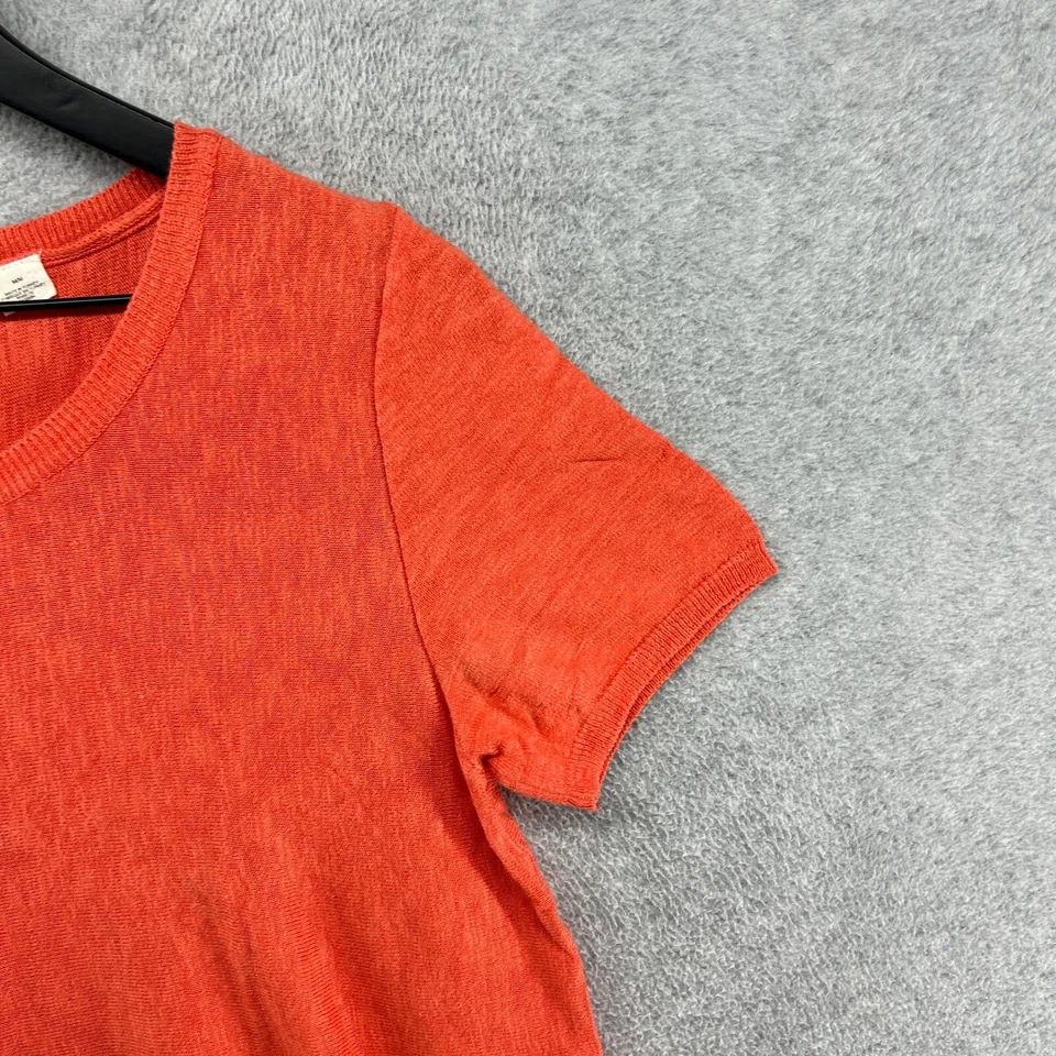 Blusa Moth By Anthropologie para mujer talla mediana naranja manga corta Foto 3 de 4