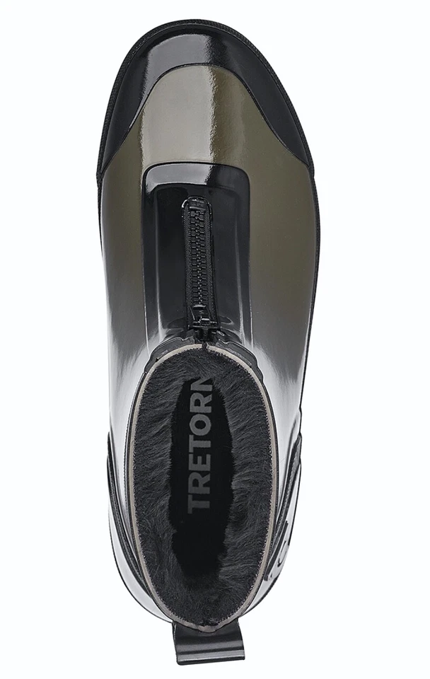 Botas de goma TRETORN Lina con cremallera forradas de piel sintética cortas lluvia nieve oliva negras para mujer 6 Foto 2 de 4