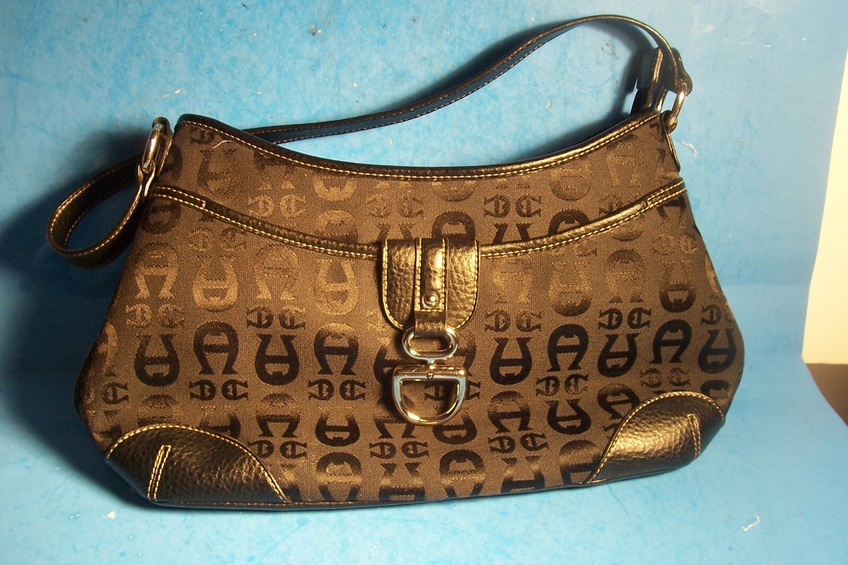 VINTAGE ETIENNE AIGNER PRE-OWNED BLACK HAND BAG, MADE IN VINTAGE ETIENNE AIGNER PRE-OWNED BLACK HAND BAG, MADE IN
