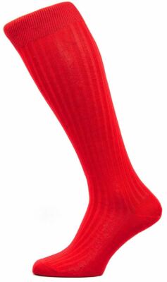 Pantherella Herren Danvers Einfach Baumwolle Socken - rot
