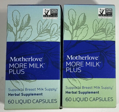 2 Boxes of Motherlove Breastfeeding More Milk Plus, 60 Capsules Each. Free S+H.