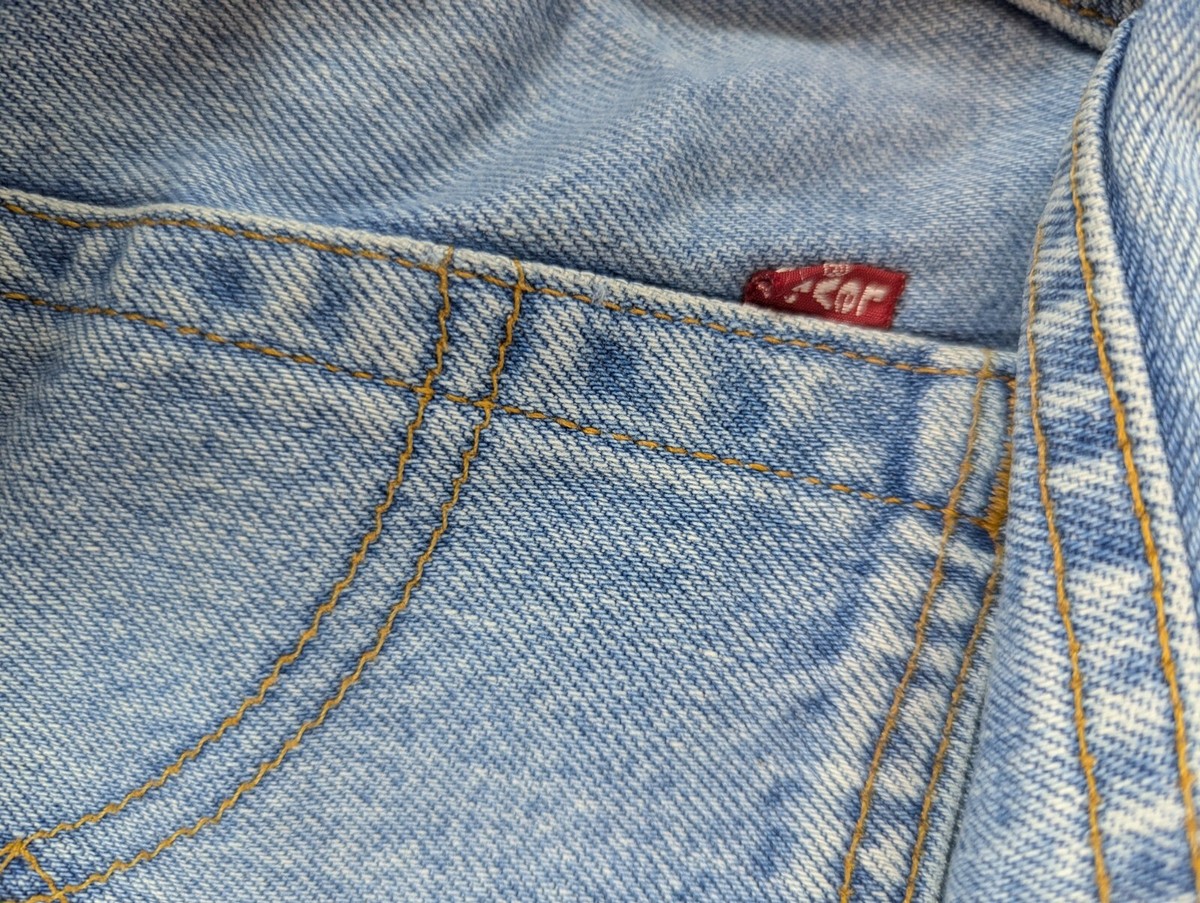 Levis 504 Jeans Mens 38x34 Blue Denim Regular Straight Fit Stone
