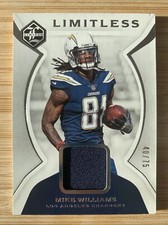 2018 Panini Limited Limitless Materials Silver Spotlight 40/75 Mike Williams