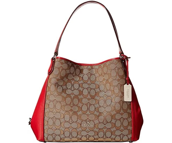 COACH Women s Signature Edie 31 Shoulder Bag In Color True Red New