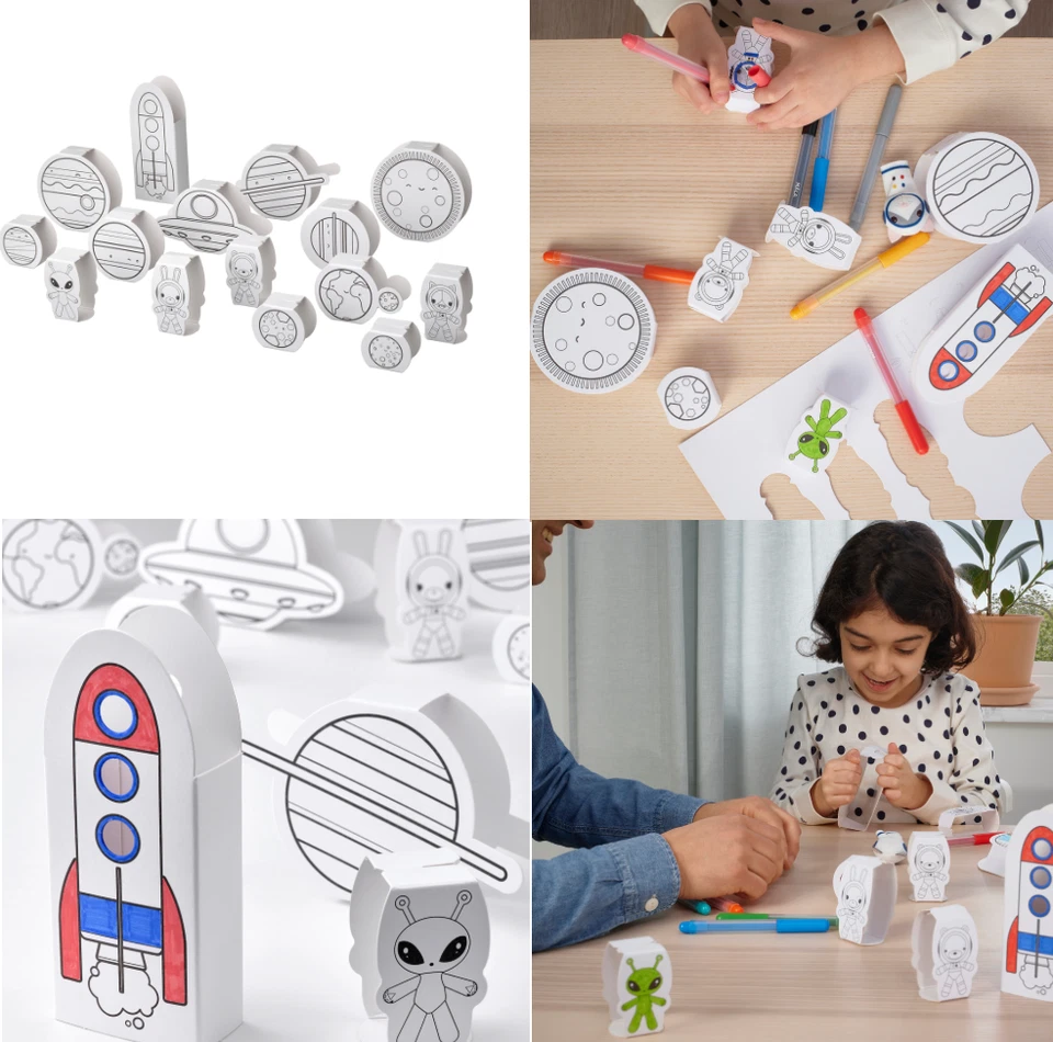 IKEA AFTONSPARV 15-teiliges Pappschablonen-Set, Kinder machen es selbst Platz