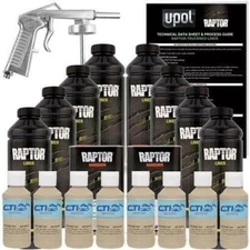 UPOL Raptor Sand Brown Urethane Spray-On Truck Bed Liner W/Free Spray Gun 8L
