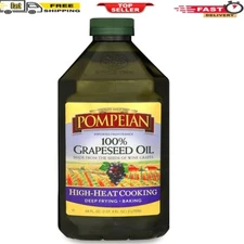 Pompeian 100% Grapeseed Oil 68oz - Light Flavor for High-Heat Cooking