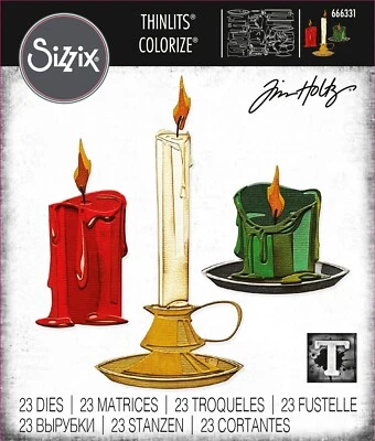NewRetired Sizzix Thinlits Colorize Candle Shop 23pc #666331 Retail $34.99 Holtz