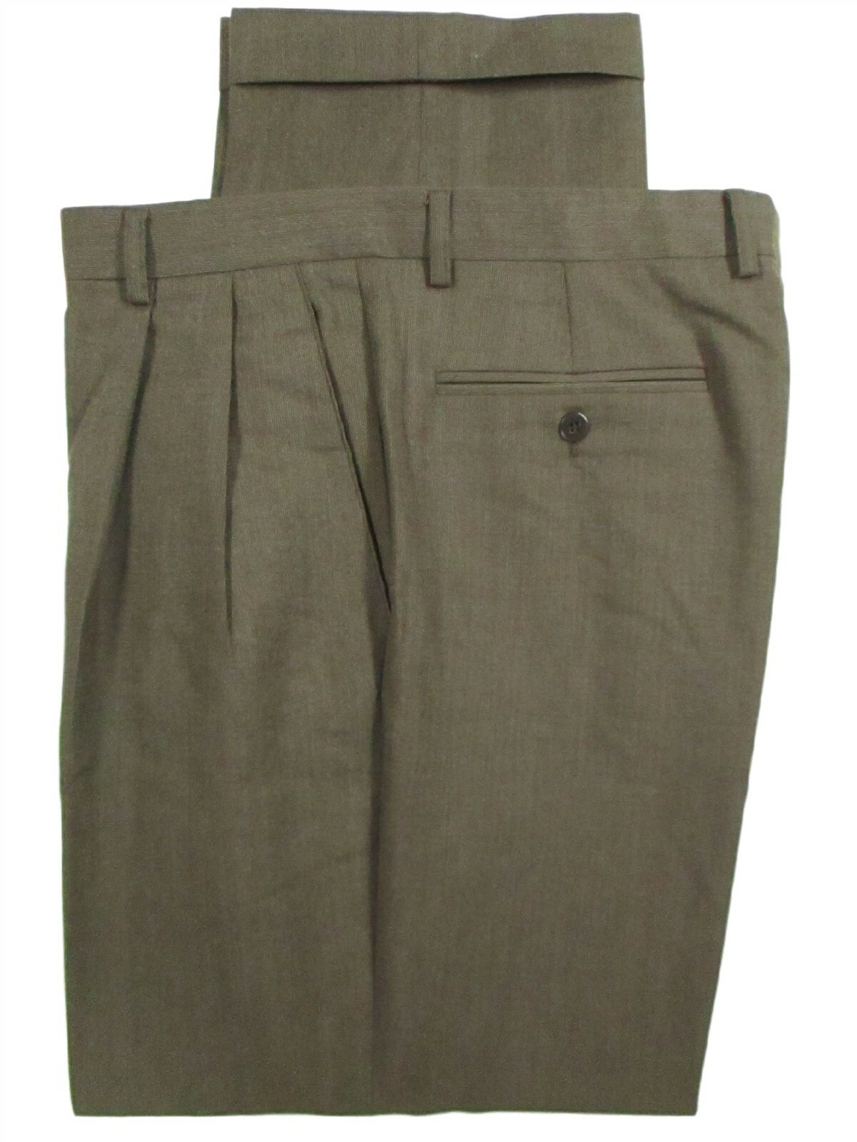 Zanella Mens Brown Pleated Wool Dress Pants 3… Gem