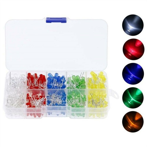 AU 300Pcs 3V 3mm 5mm Light Emitting Diode LED Lamp Assorted Kit Red White Green - Picture 7 of 14