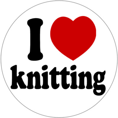 I Love Knitting - 3 Inch Circle Sticker 3'' x 3'' - Knit Knitter Yarn Craft