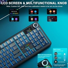 AULA F108 PRO Wireless Mechanical Gaming Keyboard with Screen&Knob,Hot Swappable 3
