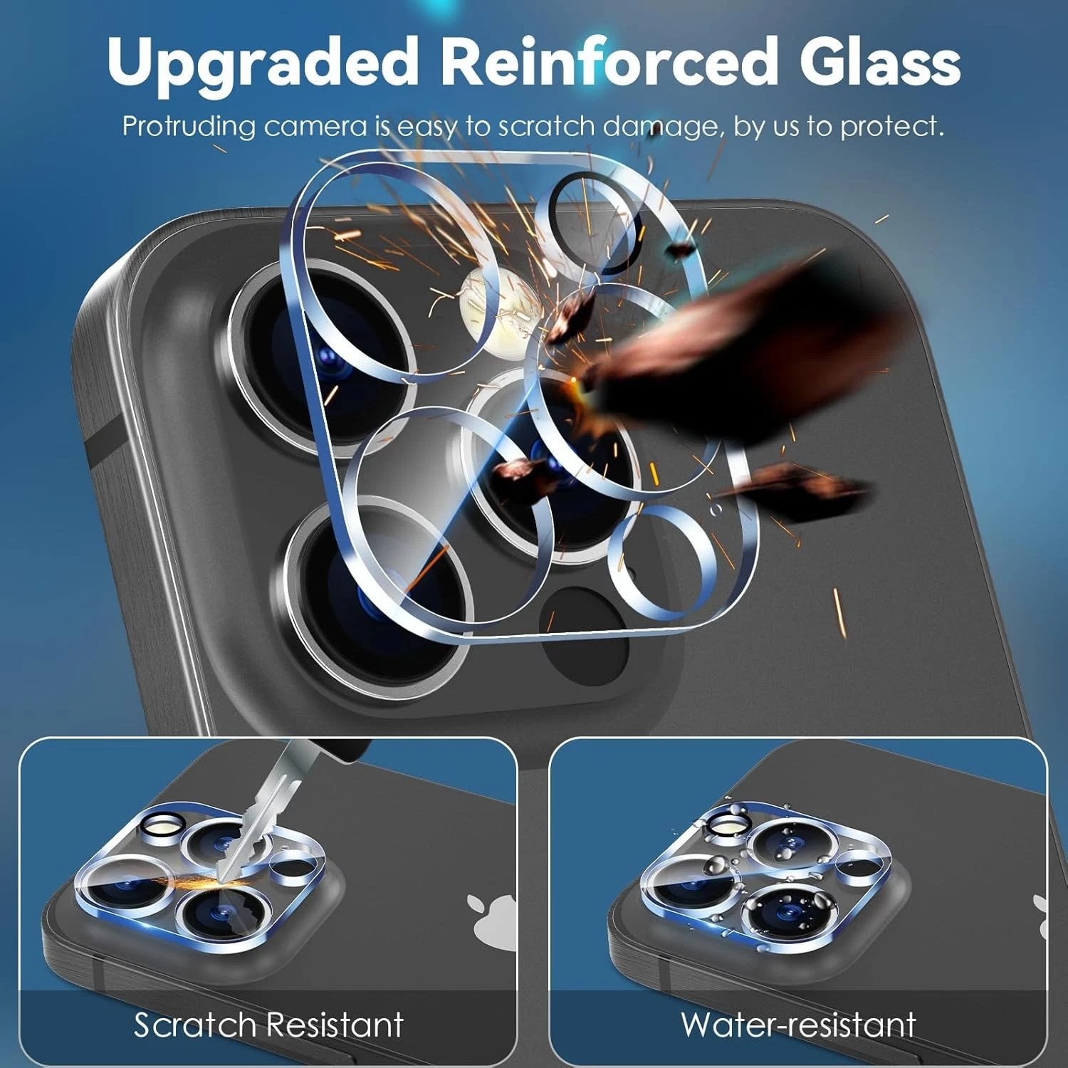 2X For iPhone 14 13 12 11 Pro Max Camera Lens Tempered Glass Screen Protector - Picture 2 of 7