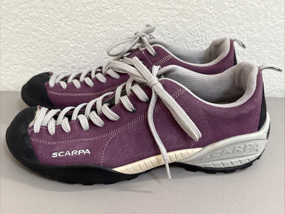Zapatos ligeros SCARPA mojito para mujer para senderismo caminar talla 9 gamuza púrpura Foto 2 de 4