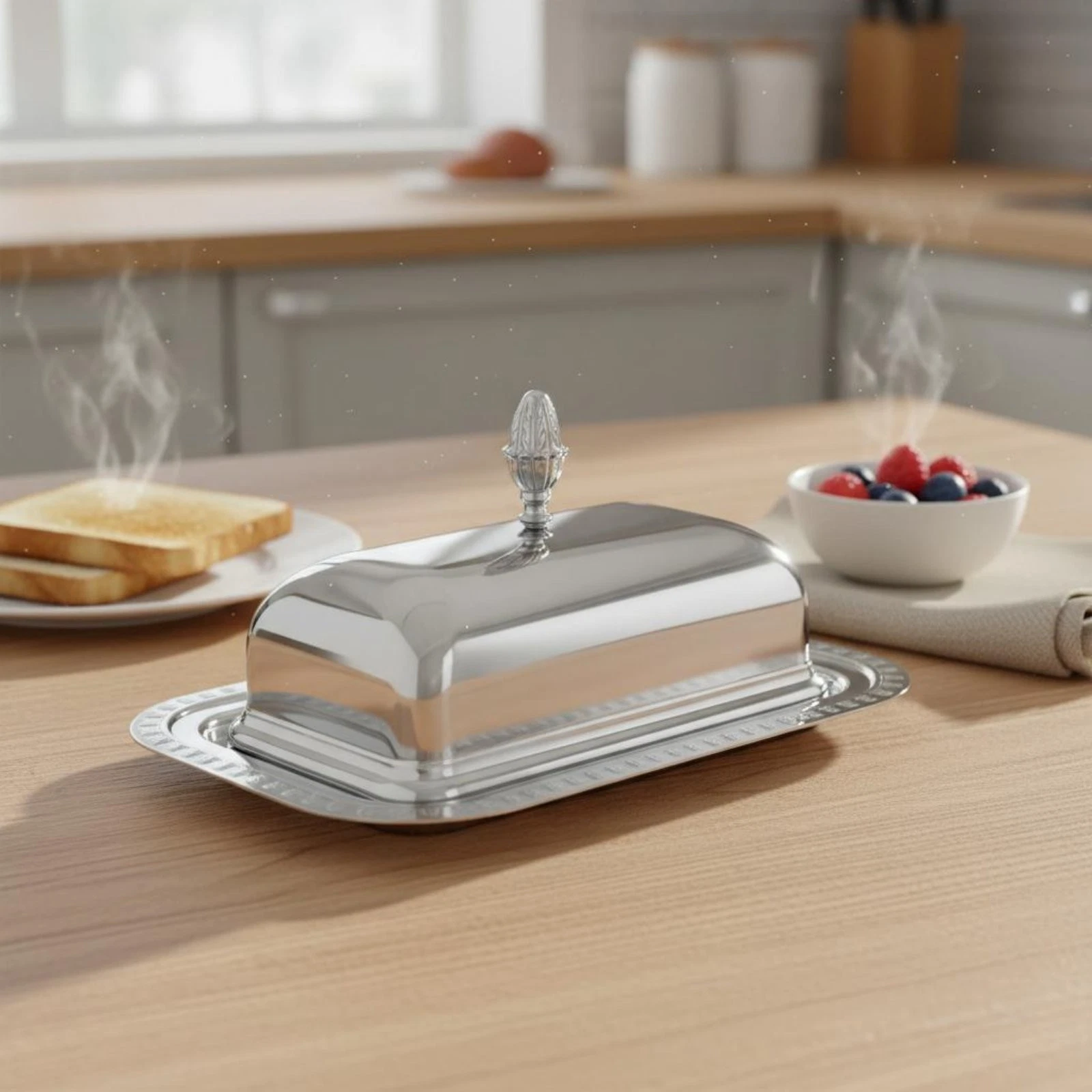Square Butter Dish European & Design Cheese Server Long-Lasting for Buffet