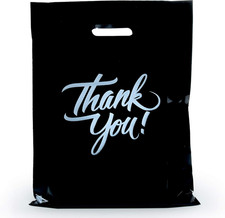 Thank You Merchandise Bags, Die Cut Handles, Retail Shopping Bags for Boutique -
