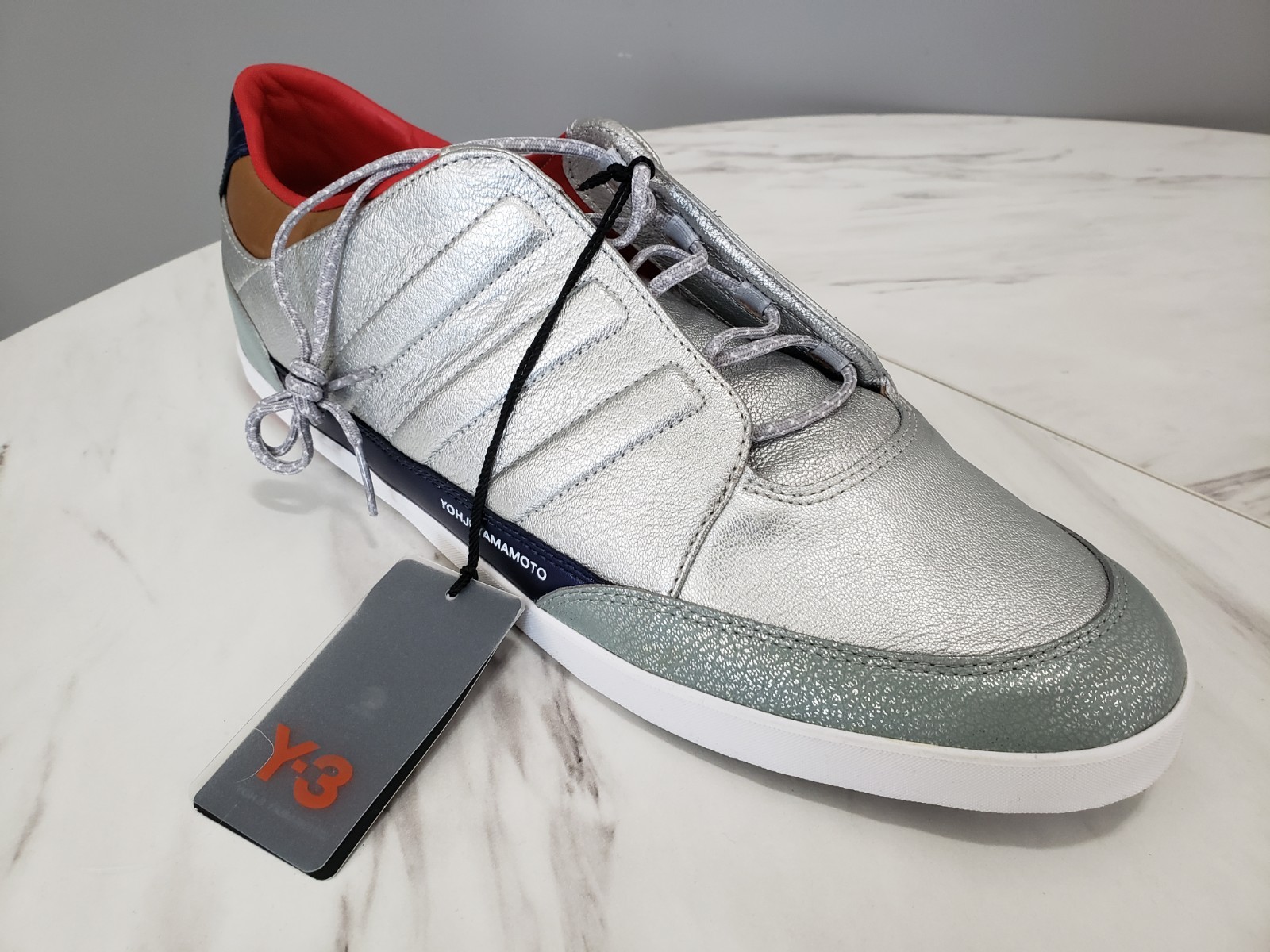 NEW NO BOX US 14.5 Men Yohji Yamamoto Y-3 Honja Low Metallic Silver sneaker shoe image 2