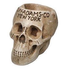 Rare Antique 1910's Clay Adams NY Skull Ashtray Medical Advertising Oddity