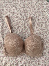 Damen BH 75D Beige/Nude Spitze Blumenmuster v...