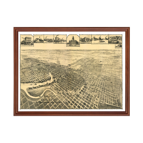Old Map of Stockton, CA 1895 - Vintage Stockton California A - Picture 1 of 29