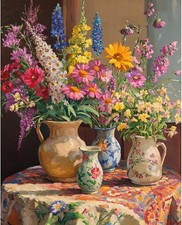 Paint by Numbers Kit for Adults,Attractive Flowers Paint by Number for Adults,