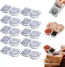 10pcs Double Compartment Condiment Container Reusable Snack Containers for Home