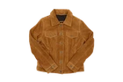 Real Leather Women’s Tucker Jacket Size S Light Brown Leather Suede Pockets New