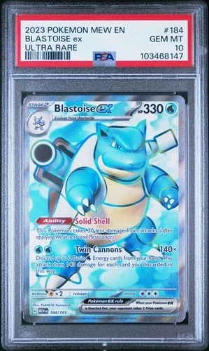 PSA 10 GEM MINT BLASTOISE ex ULTRA RARE #184 POKEMON MEW EN 151