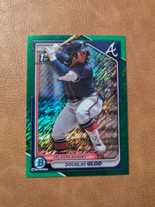 Douglas Glod /99 Green Shimmer Refractor 2024 Bowman Chrome 1st Atlanta Braves