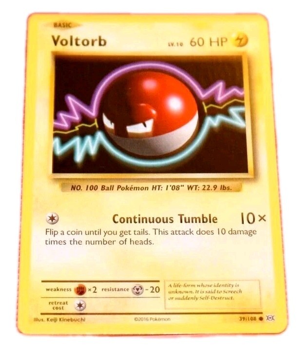 Voltorb Lv.10 60 HP 2016 Collectible Pokemon Card No. 39/108