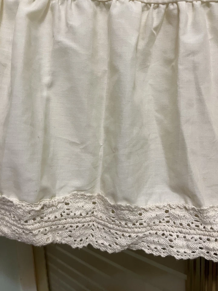 Falda Enagua Vintage Crema Años 60 Bordada Ribete Cintura Elástica Talla L Boho Foto 4 de 4
