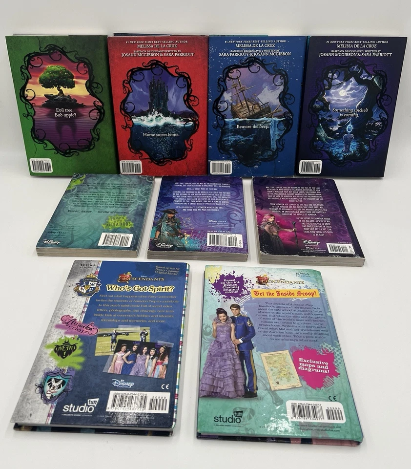 Disney Descendants Mixed 9 Book Lot - Books 1-4 Hardback - 1 2 & 3 Movie PBs - Image 3 of 4