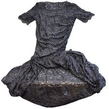 XSCAPE Full Length Dress Womens 18W Gray Lace Zip Lined Evening Gown Orig $300 