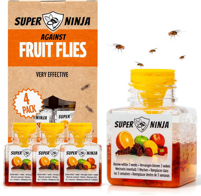 Super Ninja Fruit Fly Traps for Indoors - 4 Pack, Highly Effective Fruit Fly Cat