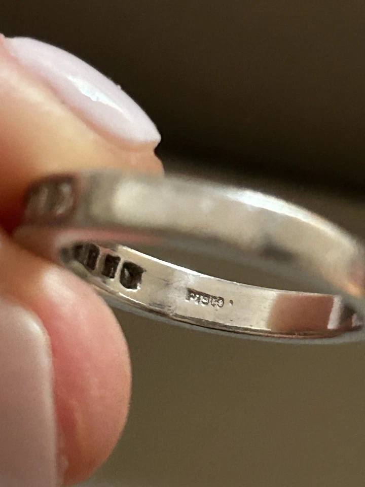 Anillo de platino de diamantes talla princesa 1/2 quilate talla 6 Foto 4 de 4