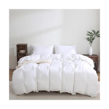 100 Linen Duvet Cover Set Queen Size, 3PCS Natural French Flax Linen Duvet C...