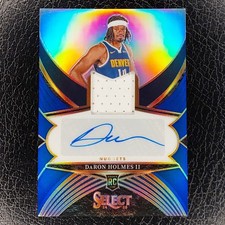 DARON HOLMES II /49 Rookie Patch BLUE Auto 2024-25 Select NBA Basketball Card