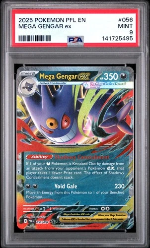 2025 POKEMON PFL EN-PHANTASMAL FLAMES #056 MEGA GENGAR EX PSA 9