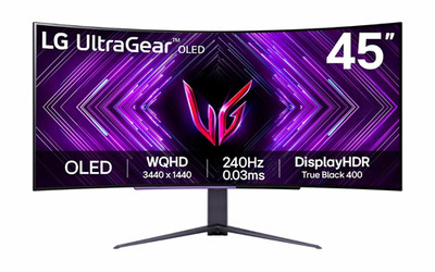LG UltraGear 45GR95QE-B 45'' OLED Curved Gaming Monitor 240Hz 3440x1440