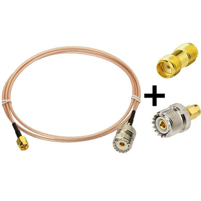 Komplettes Adapterset für SMA und UHF Stecker 100 cm HF Koaxialkabel